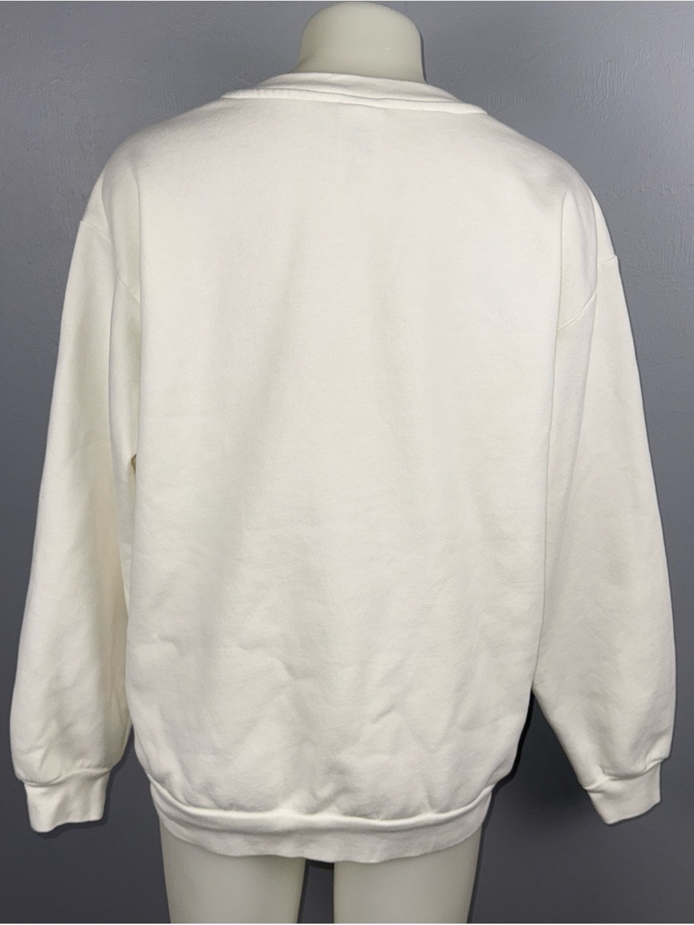 Peanuts Snoopy Embroidered Pullover Sweatshirt XL Ivory New York - Picture 4 of 8